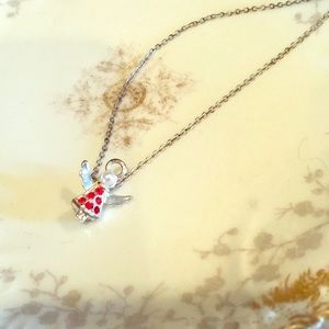 Avon red angel with pearl necklace